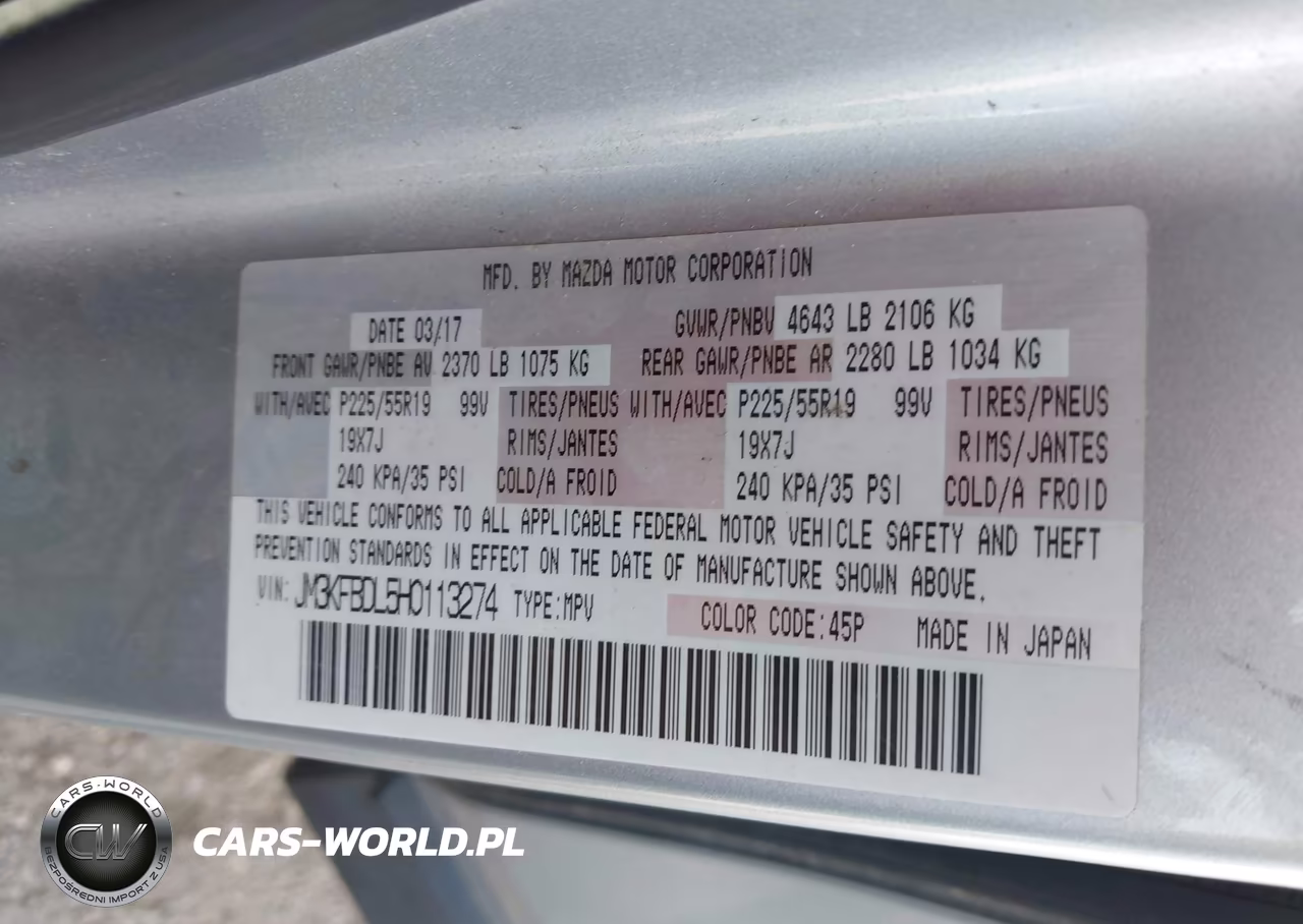 2017 Mazda Cx-5 Grand Touring VIN:JM3KFBDL5H0113274 - 9