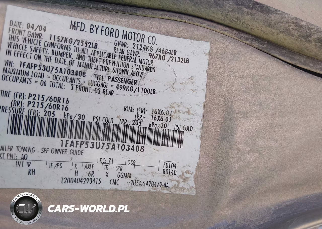 2005 Ford Taurus Se VIN:1FAFP53U75A103408 - 9