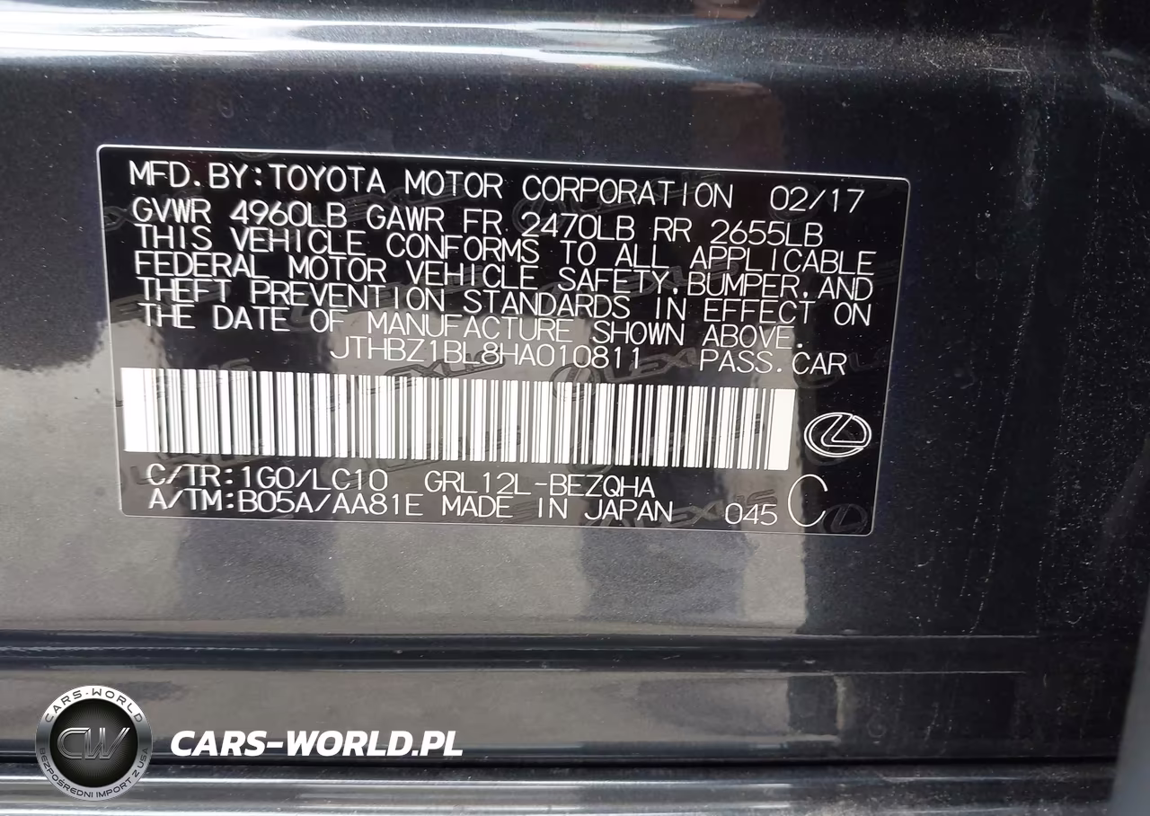 2017 Lexus Gs 350 VIN:JTHBZ1BL8HA010811 - 9