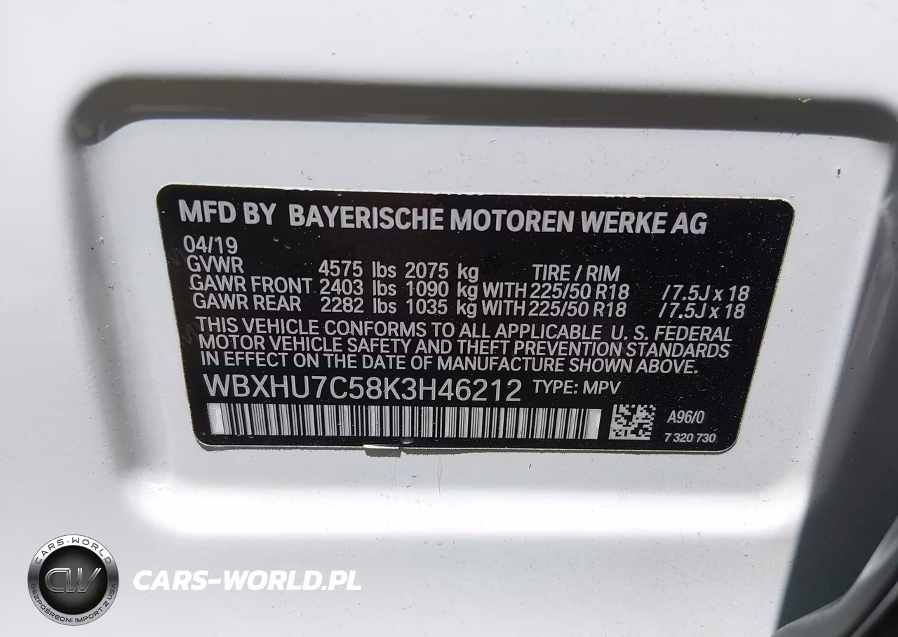 2019 BMW X1 Sdrive28I VIN:WBXHU7C58K3H46212 - 9