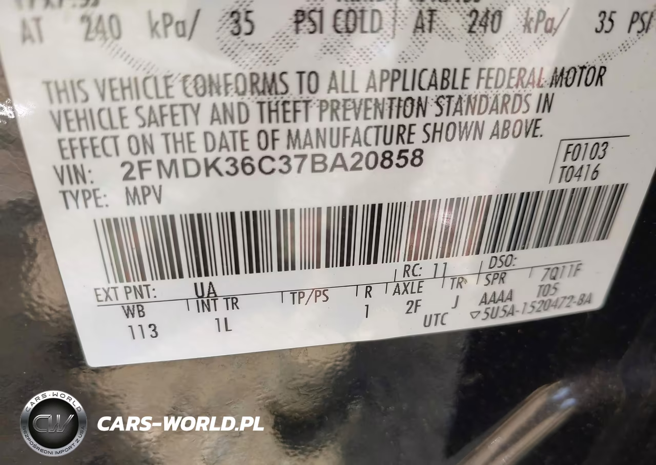2007 Ford Edge Se VIN:2FMDK36C37BA20858 - 9