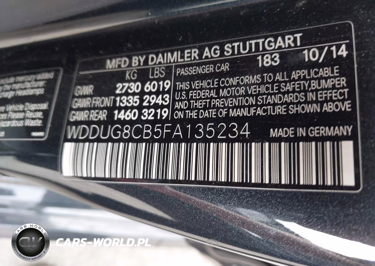 2015 Mercedes-Benz S 550 VIN:WDDUG8CB5FA135234 - 9
