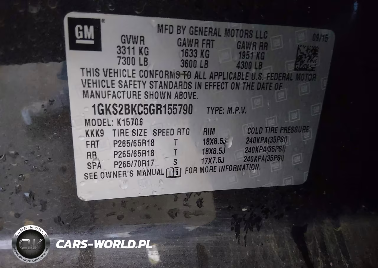 2016 GMC Yukon Slt VIN:1GKS2BKC5GR155790 - 9