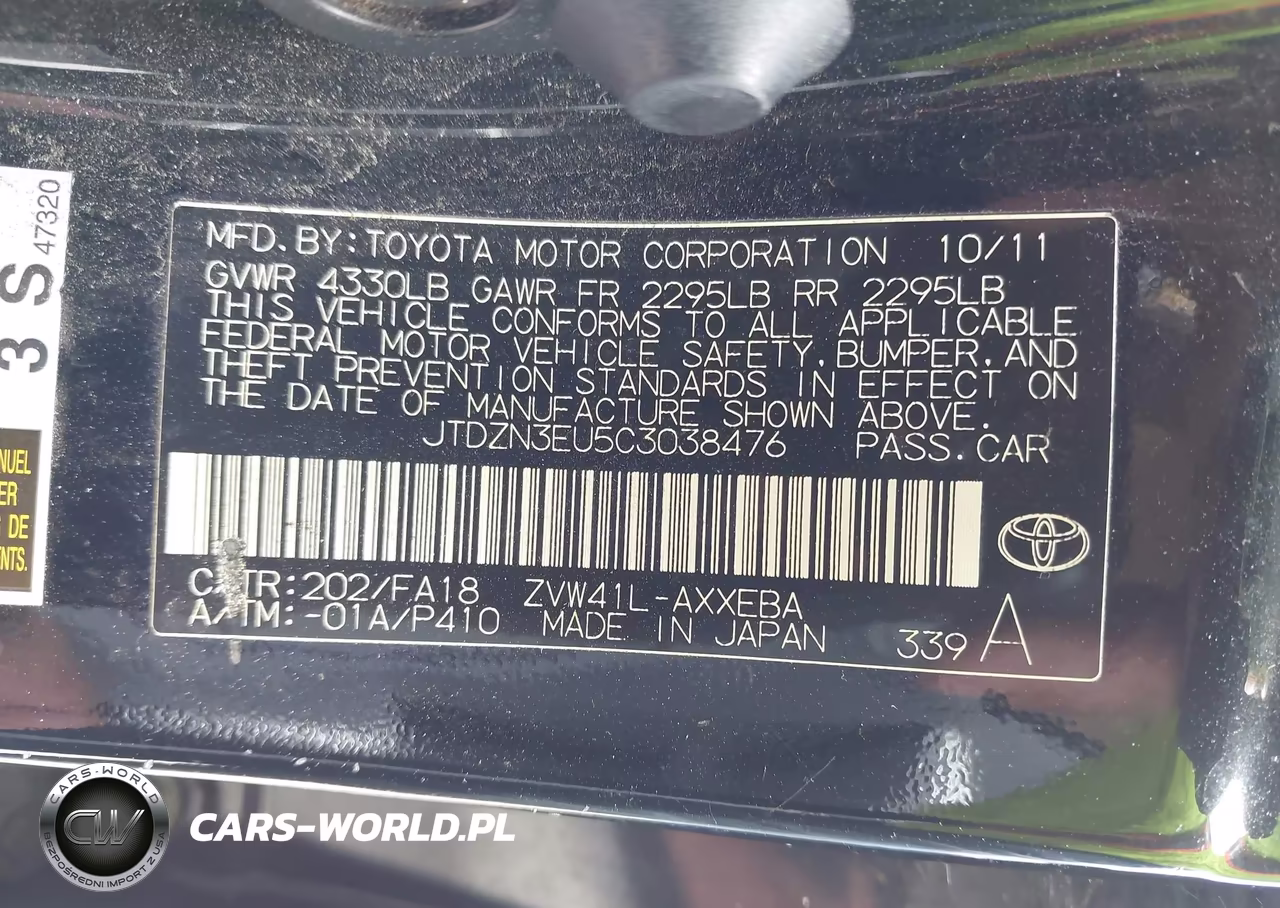 2012 Toyota Prius V Two VIN:JTDZN3EU5C3038476 - 9