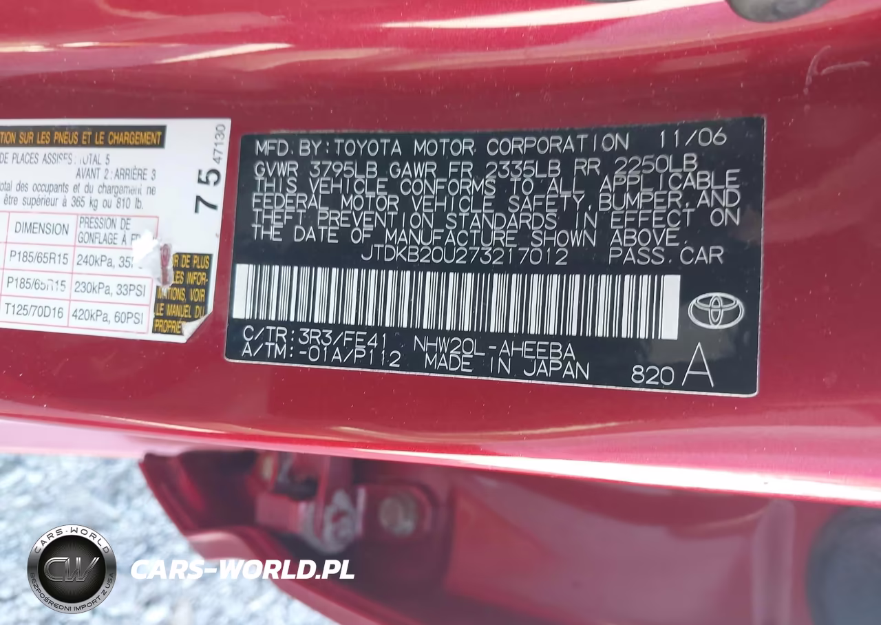 2007 Toyota Prius VIN:JTDKB20U273217012 - 9