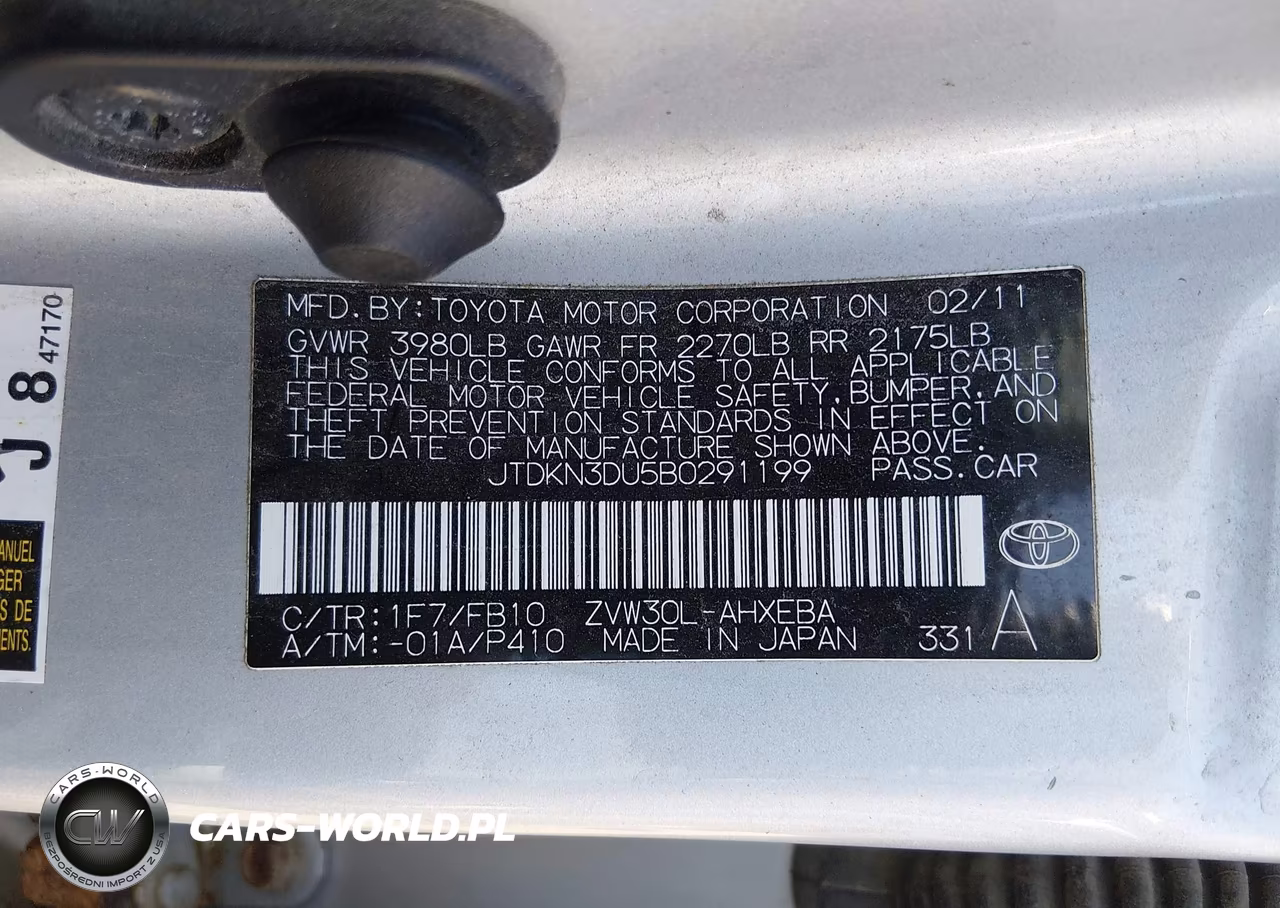2011 Toyota Prius Two VIN:JTDKN3DU5B0291199 - 9