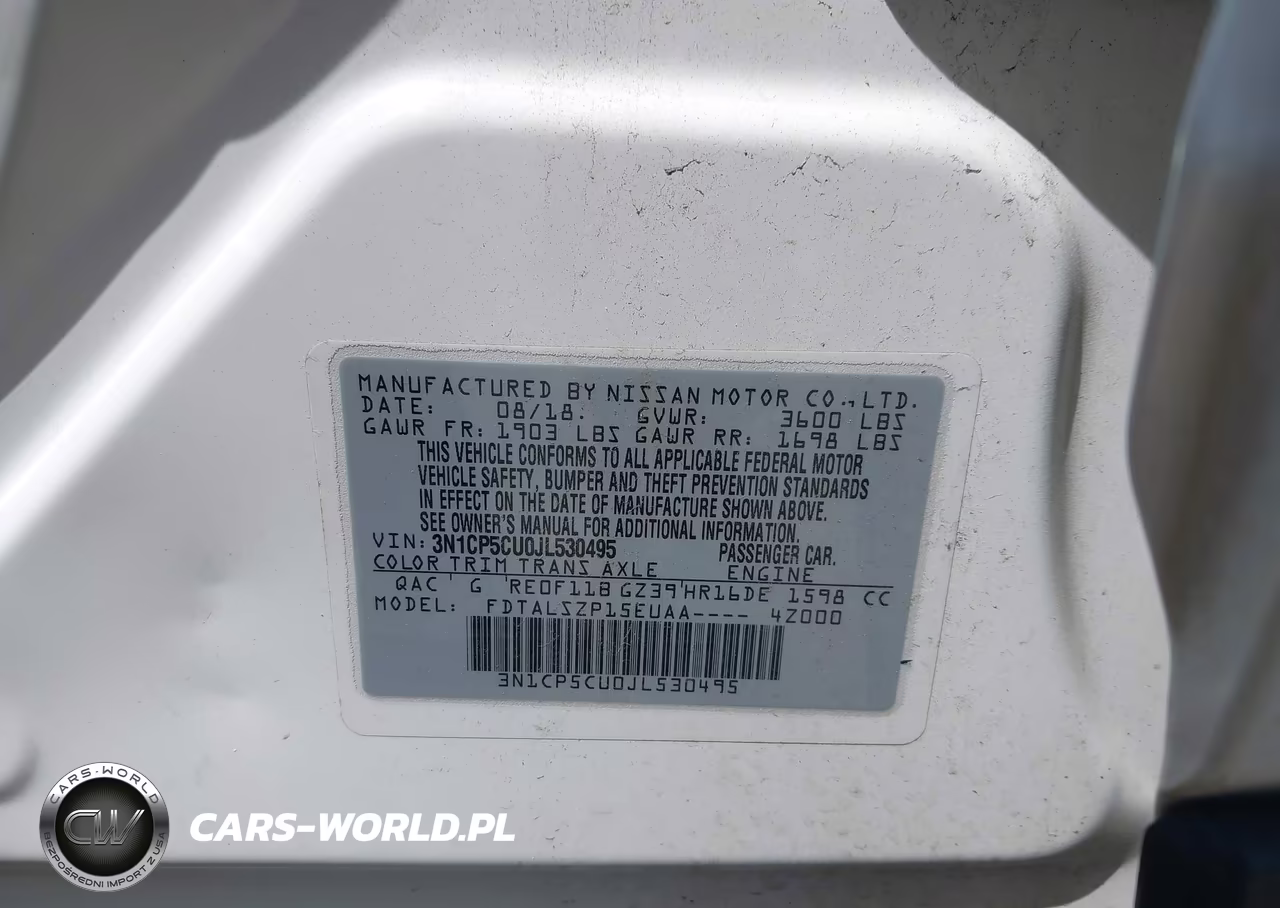 2018 Nissan Kicks Sv VIN:3N1CP5CU0JL530495 - 9