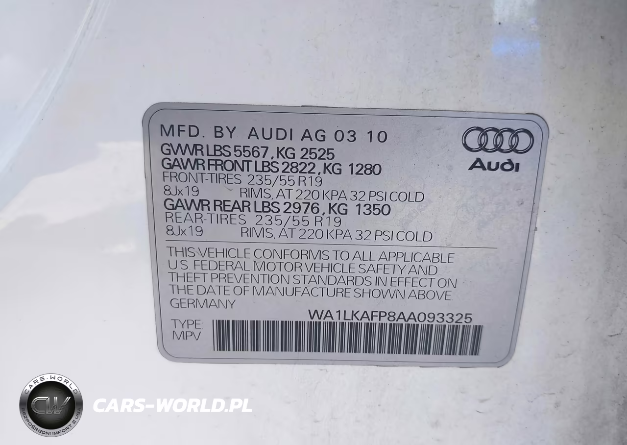 2010 Audi Q5 3.2 Premium VIN:WA1LKAFP8AA093325 - 9