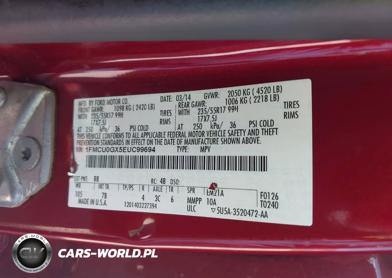 2014 Ford Escape Se VIN:1FMCU0GX5EUC99694 - 9