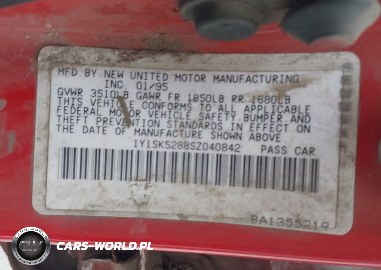 1995 Geo Prizm Lsi VIN:1Y1SK5288SZ040842 - 9