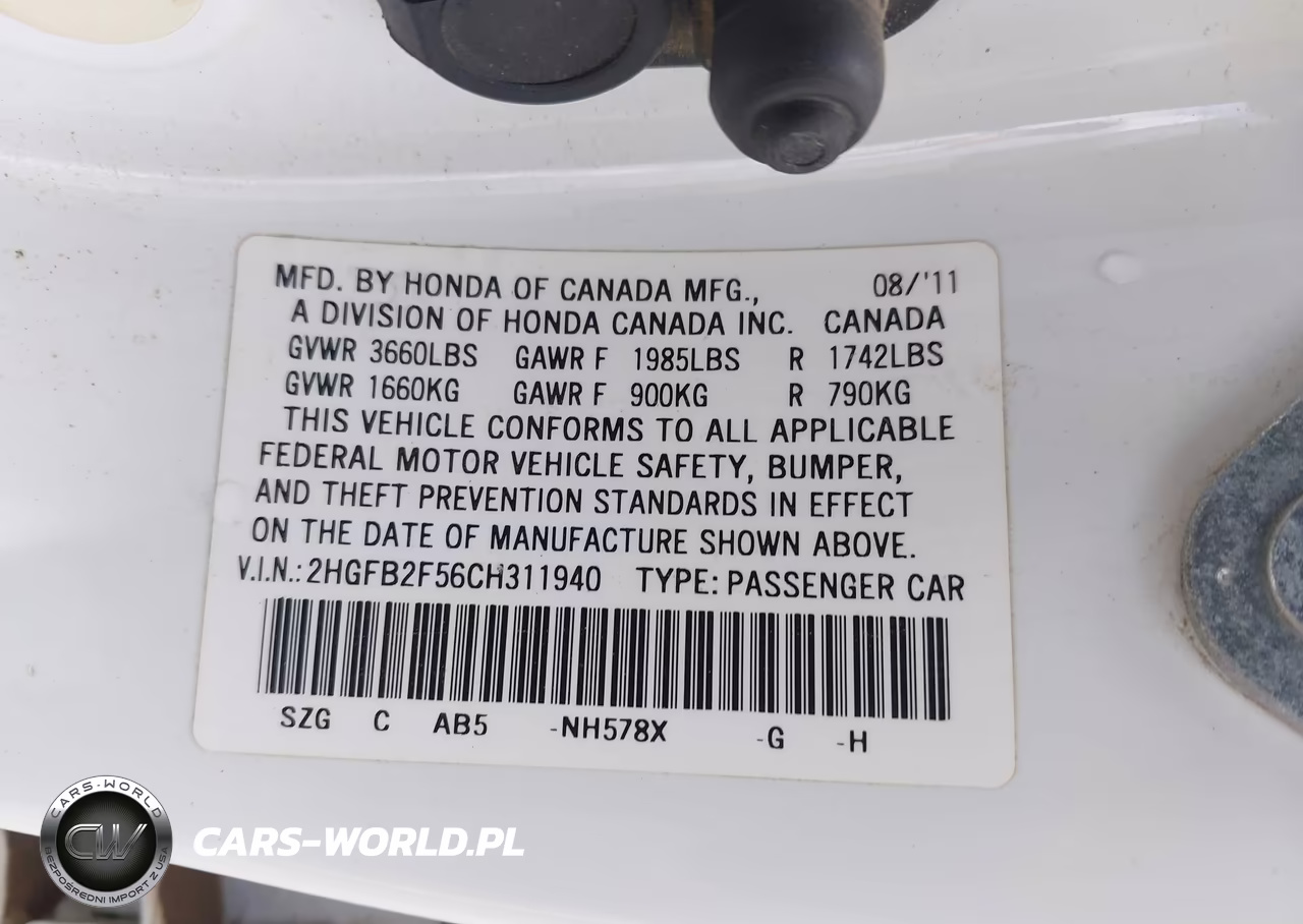 2012 Honda Civic Lx VIN:2HGFB2F56CH311940 - 9