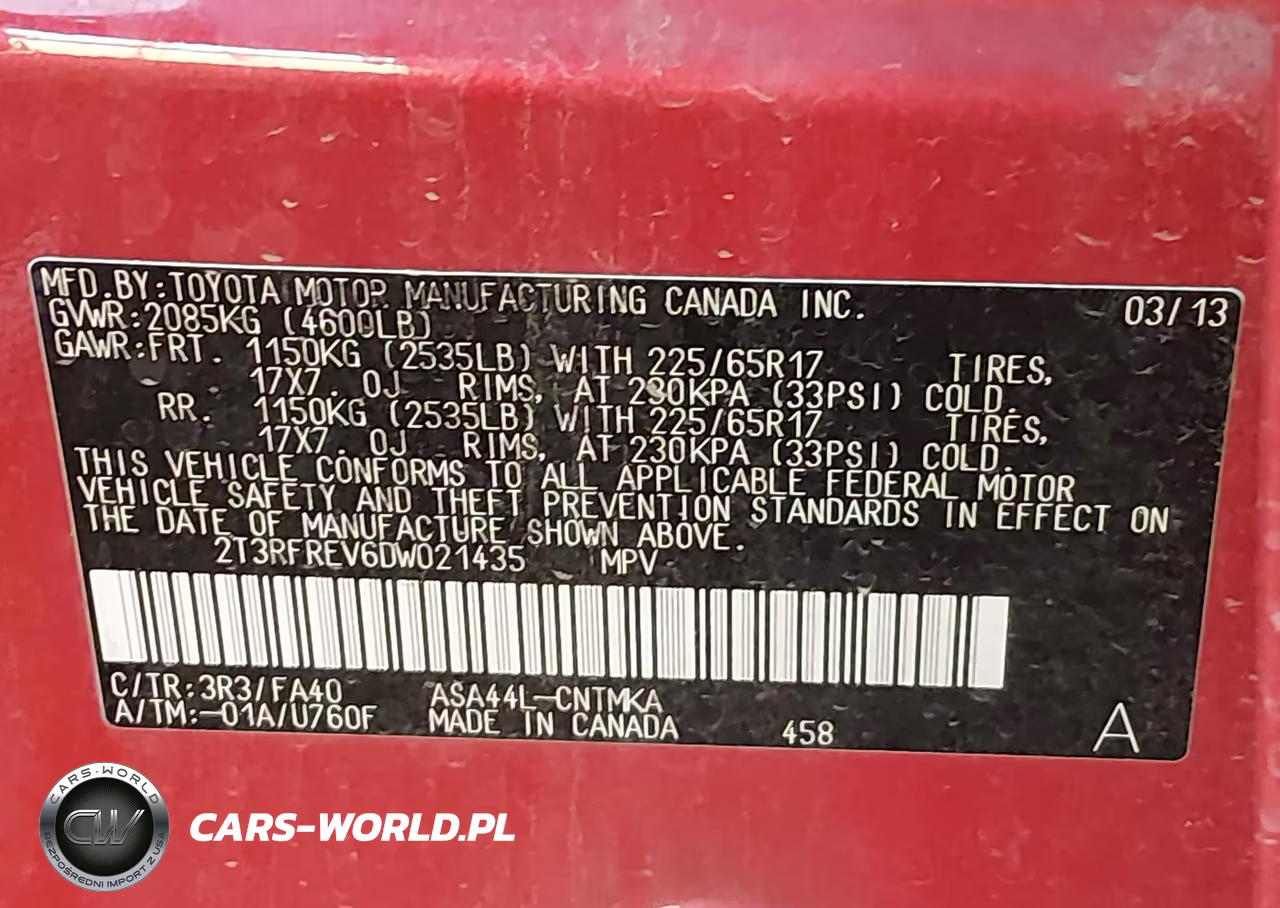 2013 Toyota Rav4 Xle VIN:2T3RFREV6DW021435 - 9