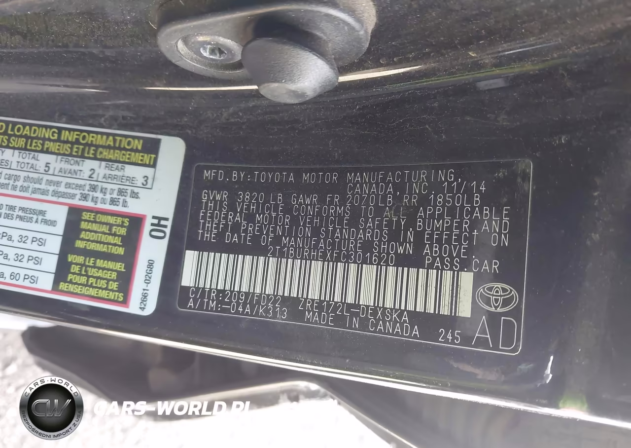 2015 Toyota Corolla S Plus VIN:2T1BURHEXFC301620 - 9