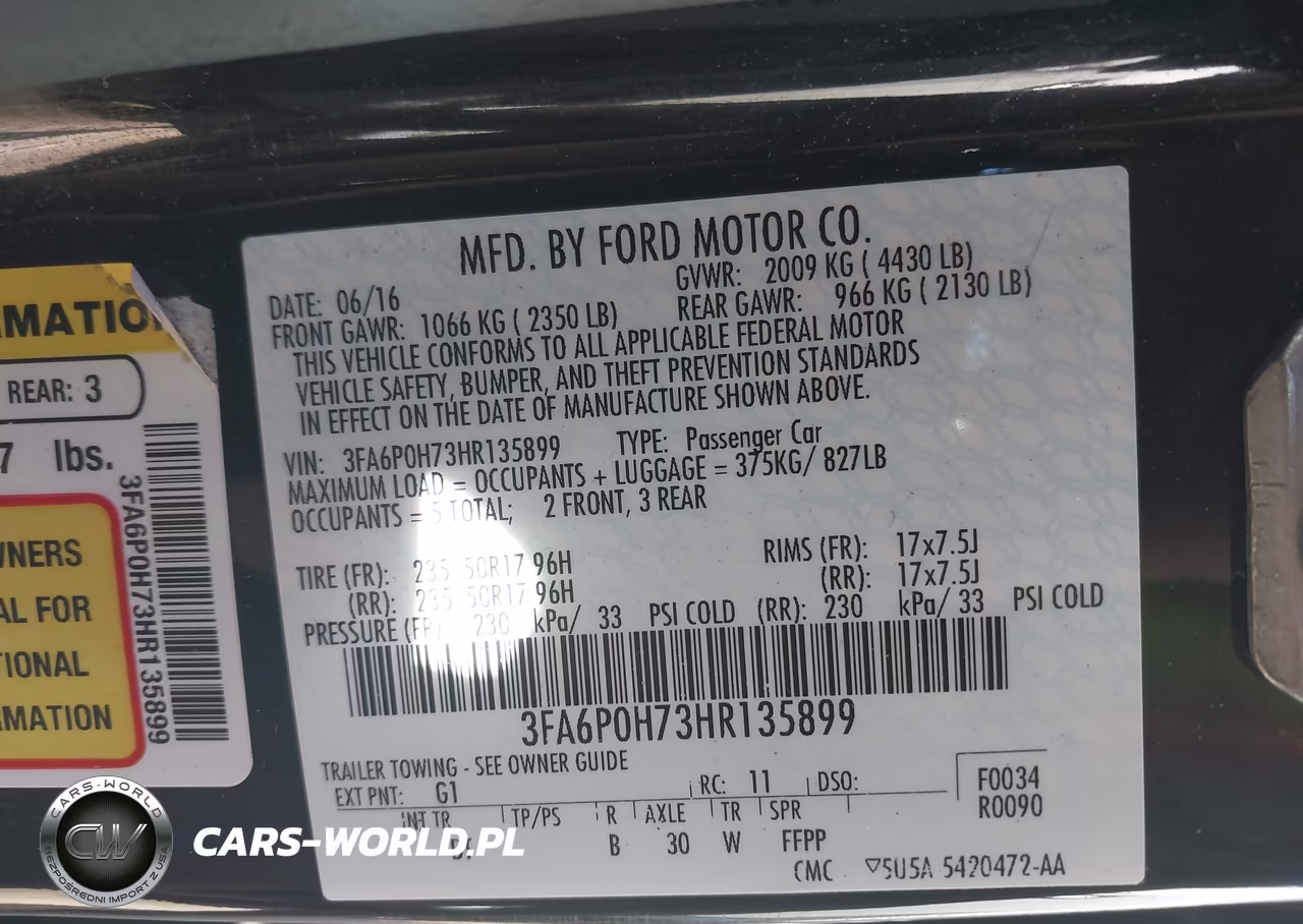 2017 Ford Fusion Se VIN:3FA6P0H73HR135899 - 9