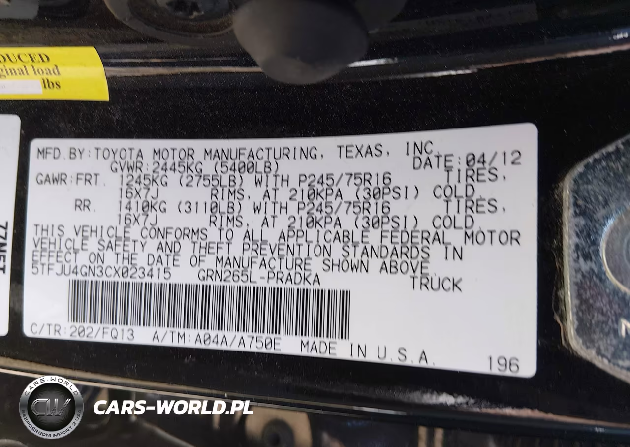 2012 Toyota Tacoma Prerunner V6 VIN:5TFJU4GN3CX023415 - 9
