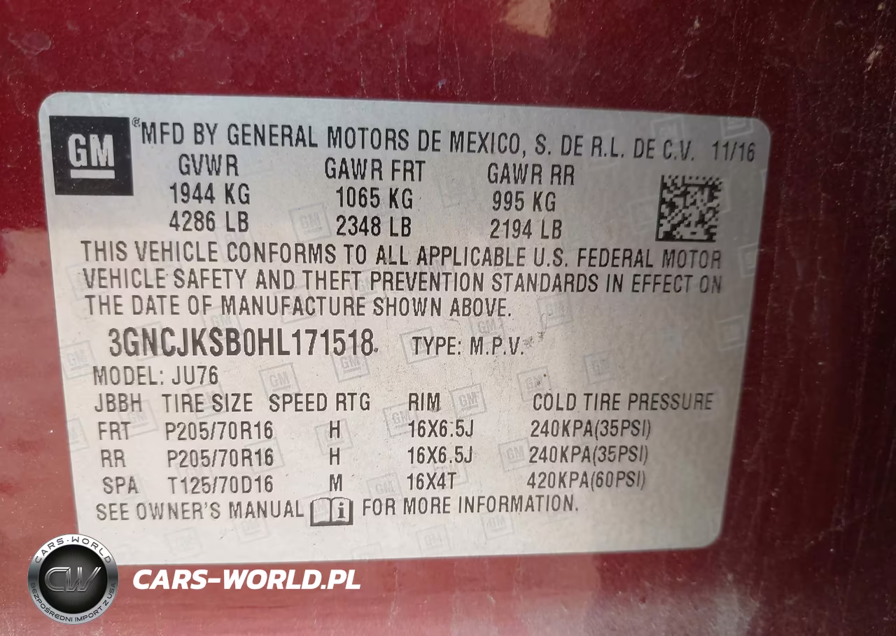 2017 Chevrolet Trax Ls VIN:3GNCJKSB0HL171518 - 9