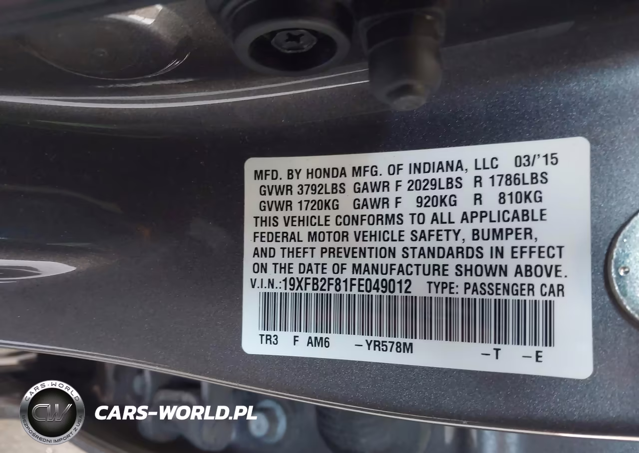 2015 Honda Civic Ex VIN:19XFB2F81FE049012 - 9