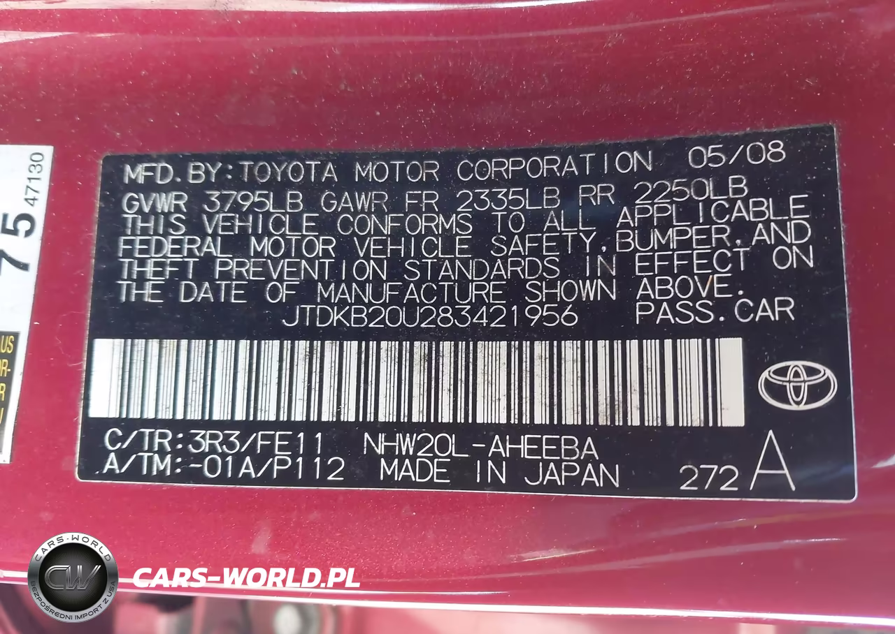 2008 Toyota Prius VIN:JTDKB20U283421956 - 9