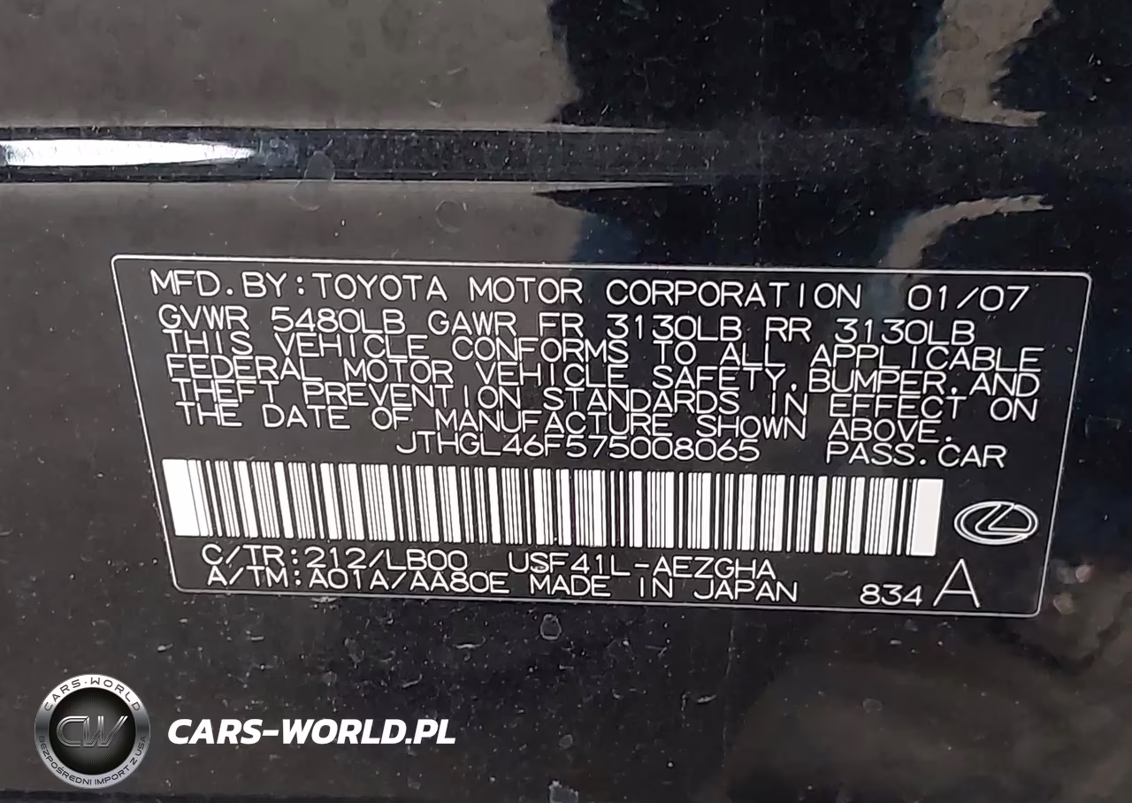 2007 Lexus Ls 460 L VIN:JTHGL46F575008065 - 9