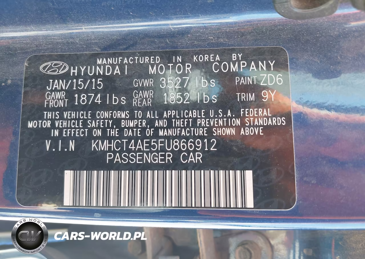 2015 Hyundai Accent Gls VIN:KMHCT4AE5FU866912 - 9