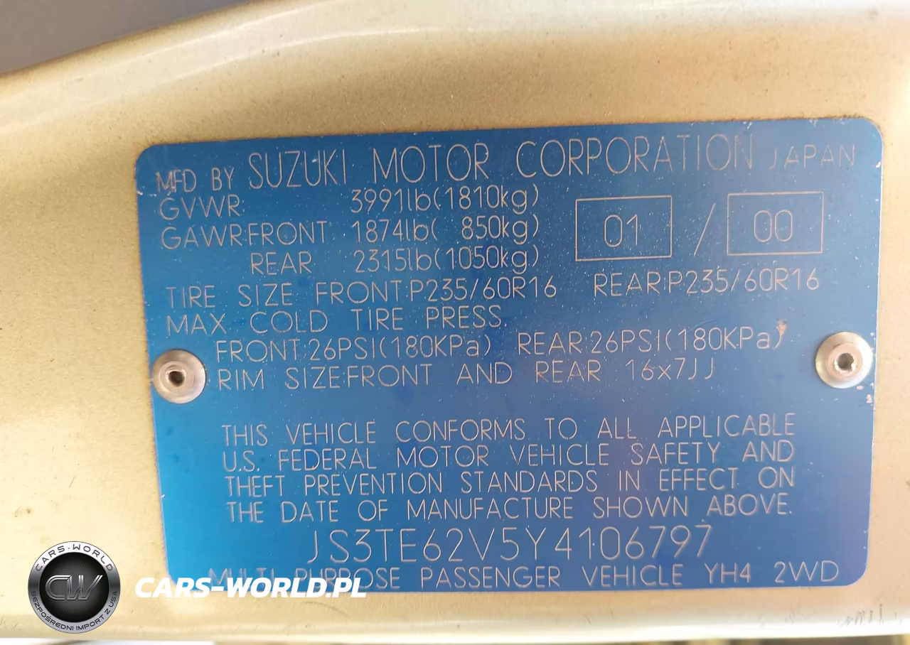 2000 Suzuki Grand Vitara Jls-Jls+-Limited VIN:JS3TE62V5Y4106797 - 9