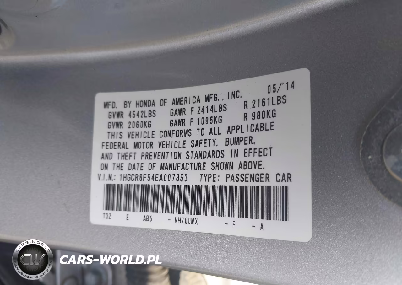 2014 Honda Accord Hybrid Ex-L VIN:1HGCR6F54EA007853 - 9