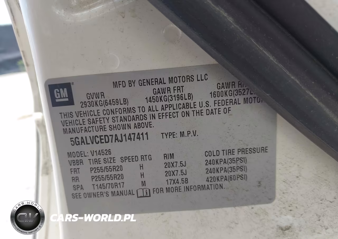 2010 Buick Enclave 2Xl VIN:5GALVCED7AJ147411 - 9