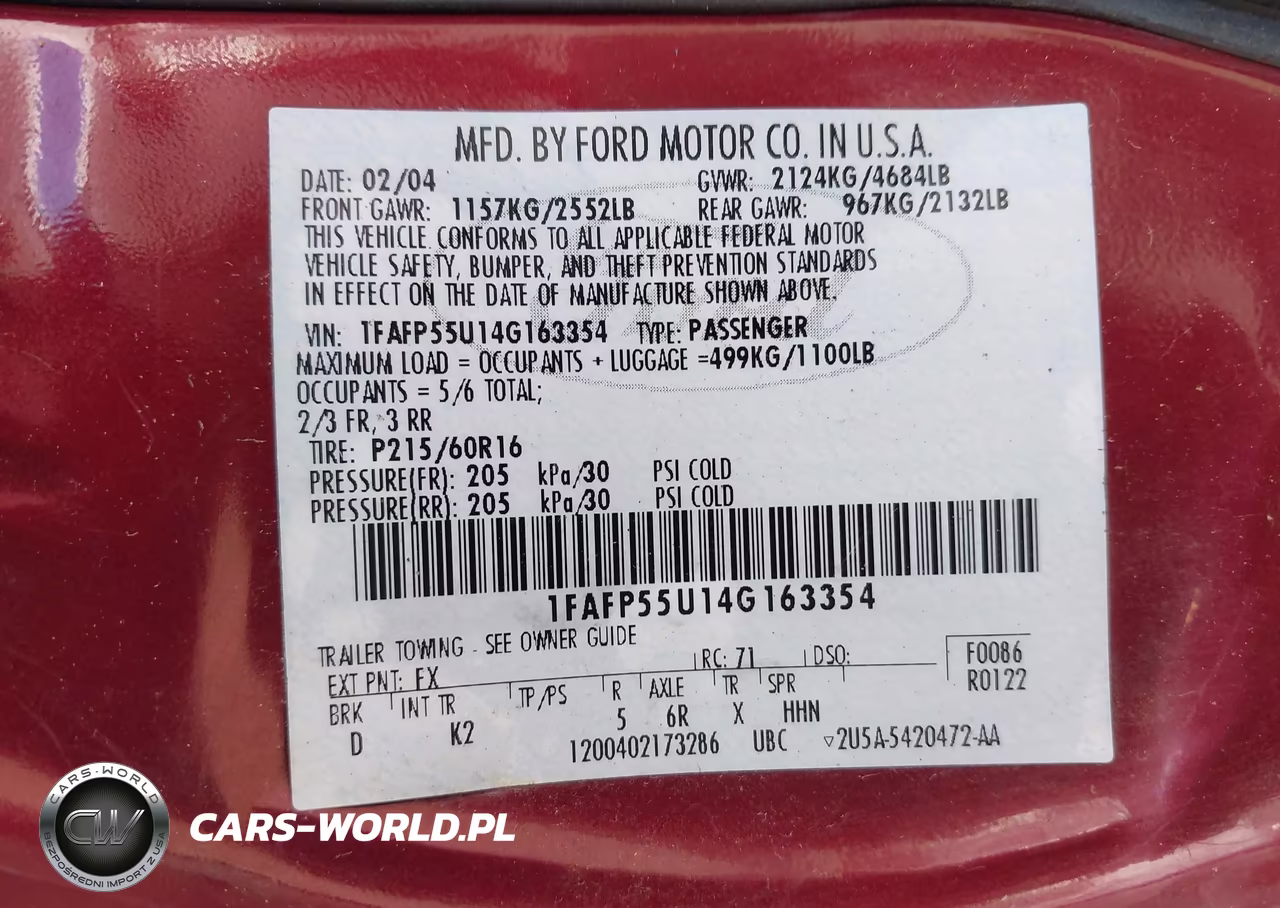 2004 Ford Taurus Ses VIN:1FAFP55U14G163354 - 9