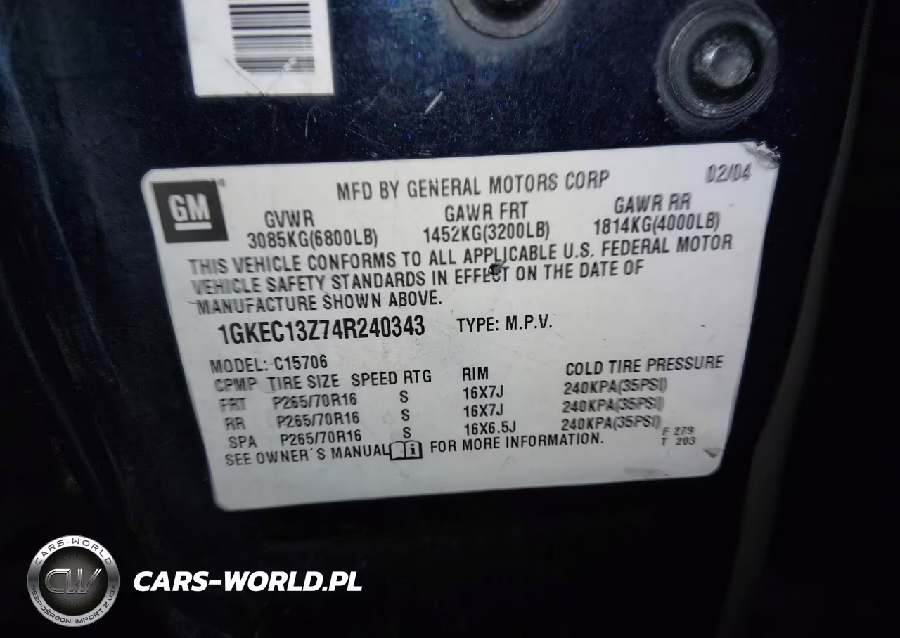 2004 GMC Yukon Sle VIN:1GKEC13Z74R240343 - 9