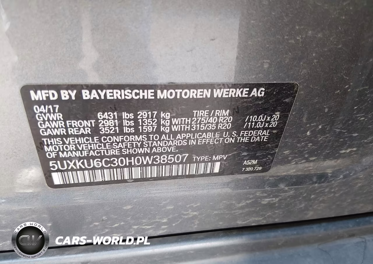2017 BMW X6 xDrive50I VIN:5UXKU6C30H0W38507 - 9