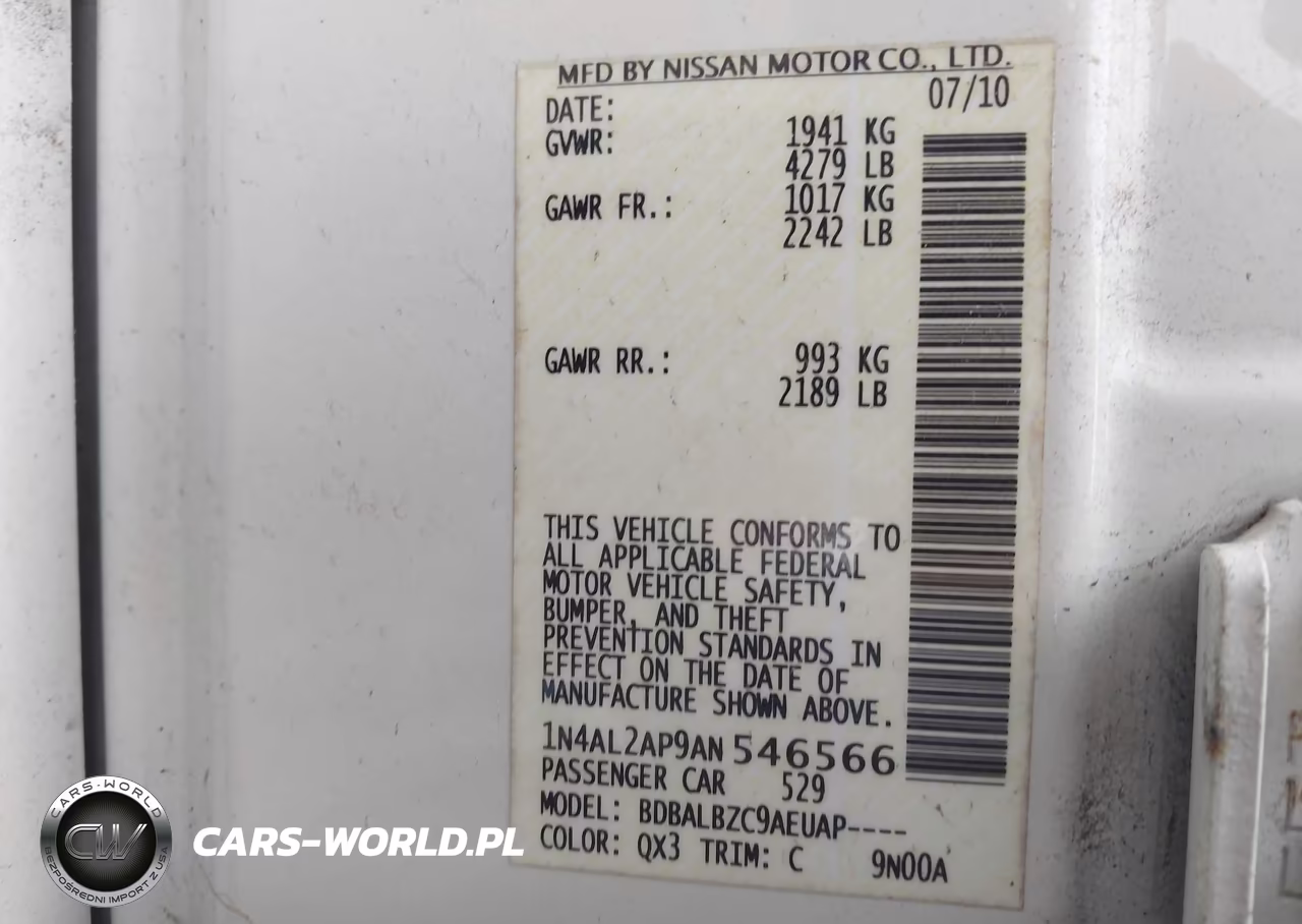 2010 Nissan Altima 2.5 S VIN:1N4AL2AP9AN546566 - 9