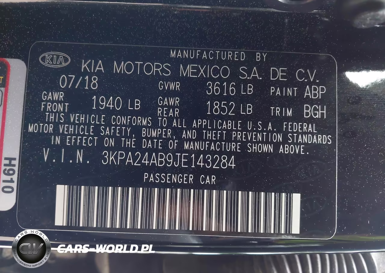 2018 Kia Rio S VIN:3KPA24AB9JE143284 - 9
