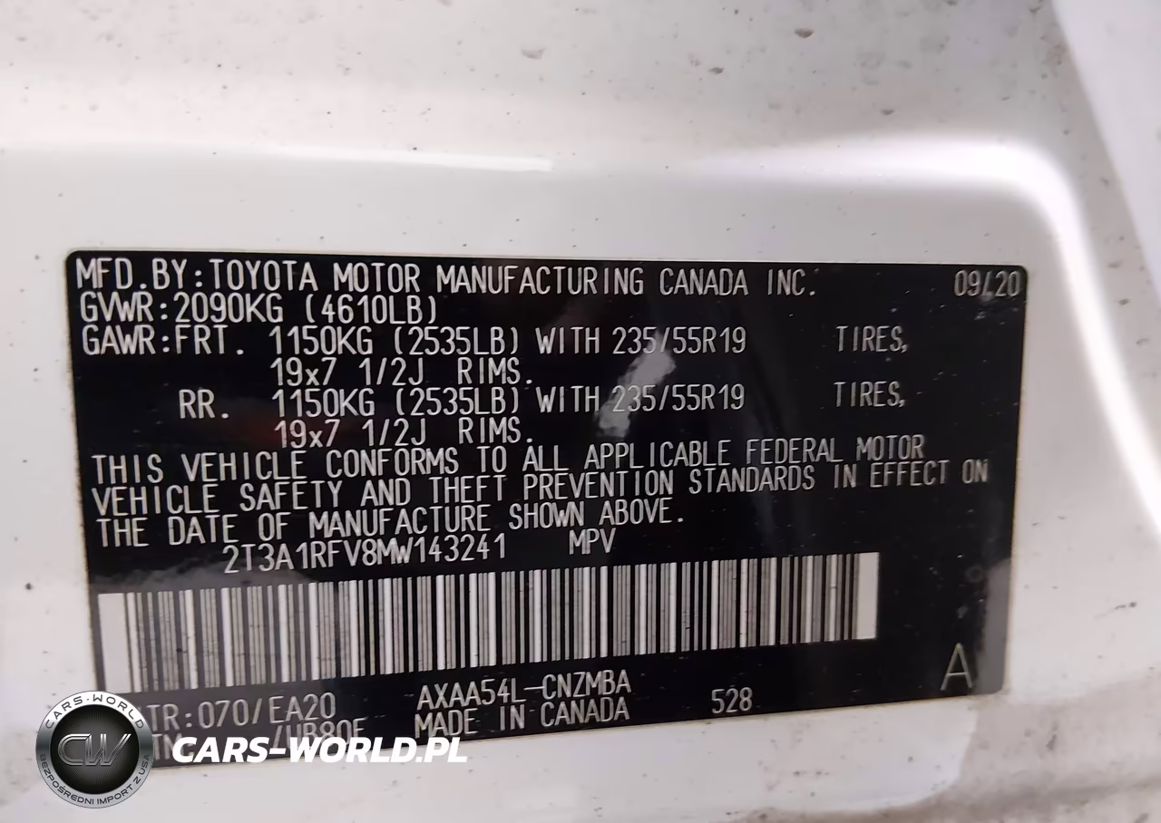 2021 Toyota Rav4 Xle Premium VIN:2T3A1RFV8MW143241 - 9