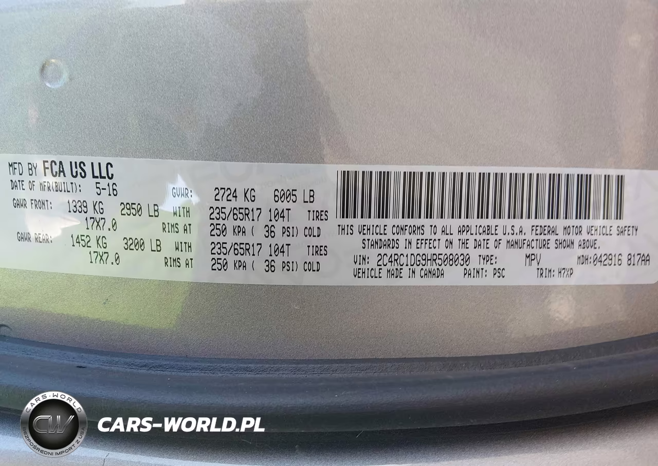 2017 Chrysler Pacifica Touring VIN:2C4RC1DG9HR508030 - 9