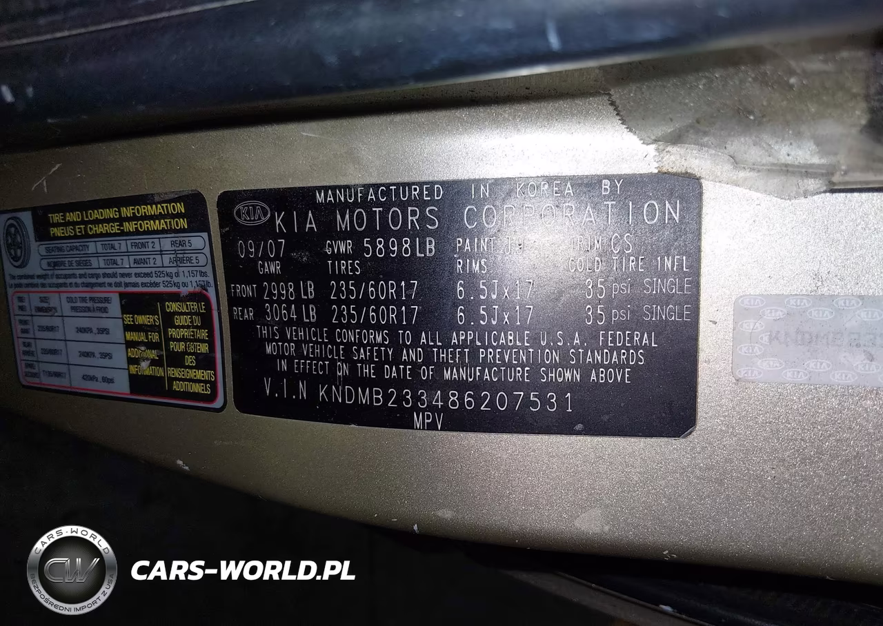 2008 Kia Sedona Ex-Lx VIN:KNDMB233486207531 - 9