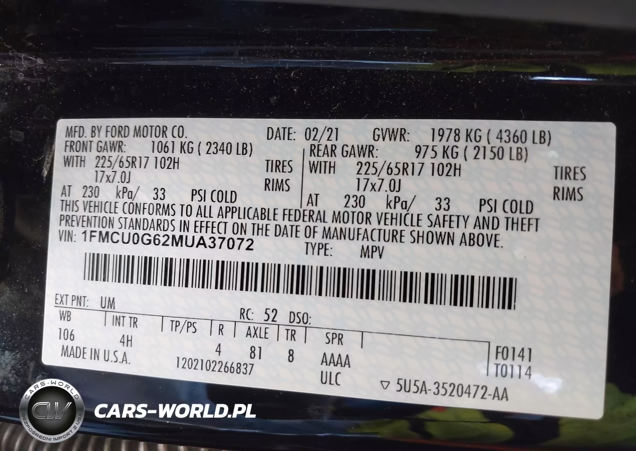 2021 Ford Escape Se VIN:1FMCU0G62MUA37072 - 9
