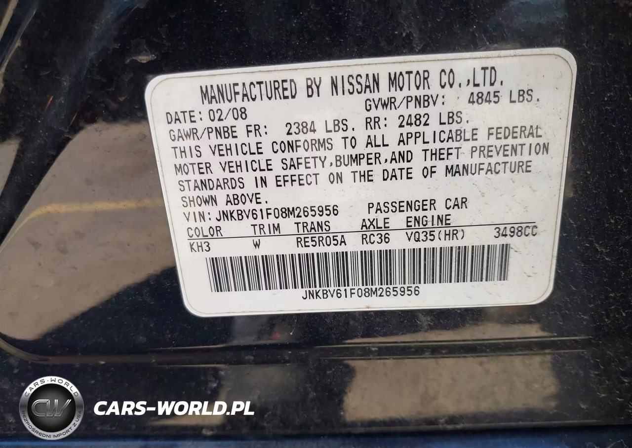 2008 Infiniti G35X VIN:JNKBV61F08M265956 - 9