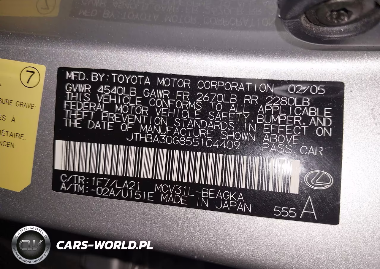 2005 Lexus Es 330 VIN:JTHBA30G855104409 - 9