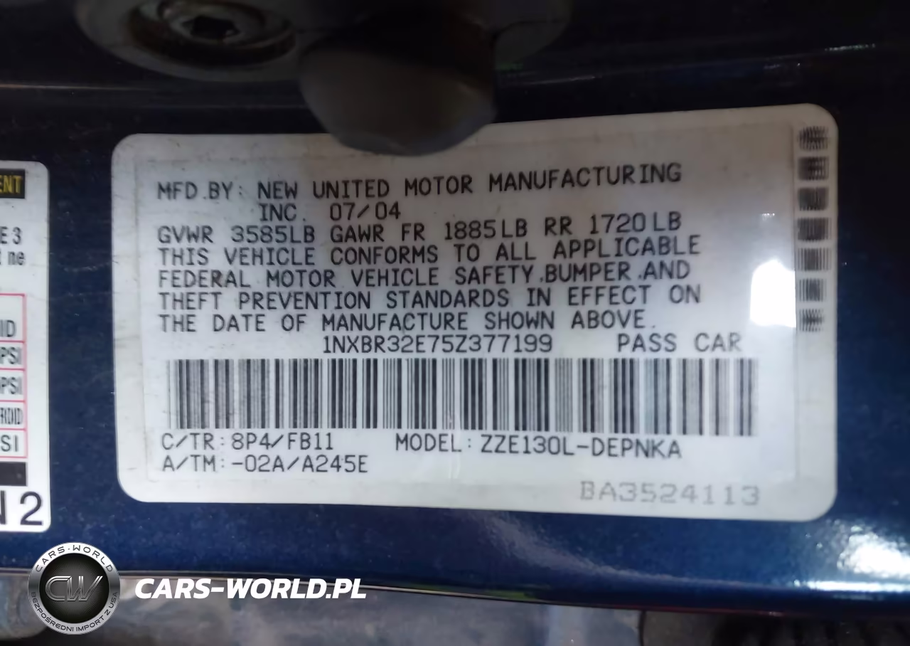 2005 Toyota Corolla Le VIN:1NXBR32E75Z377199 - 9
