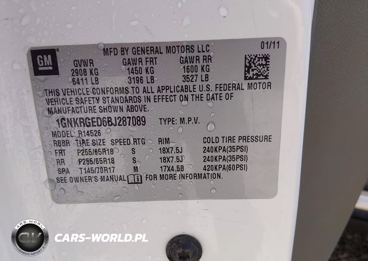 2011 Chevrolet Traverse 1Lt VIN:1GNKRGED6BJ287089 - 9