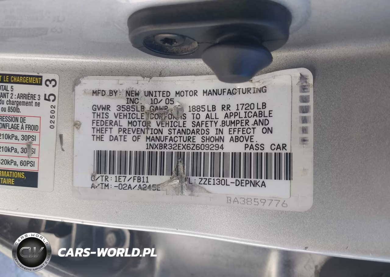 2006 Toyota Corolla Le VIN:1NXBR32EX6Z609294 - 9