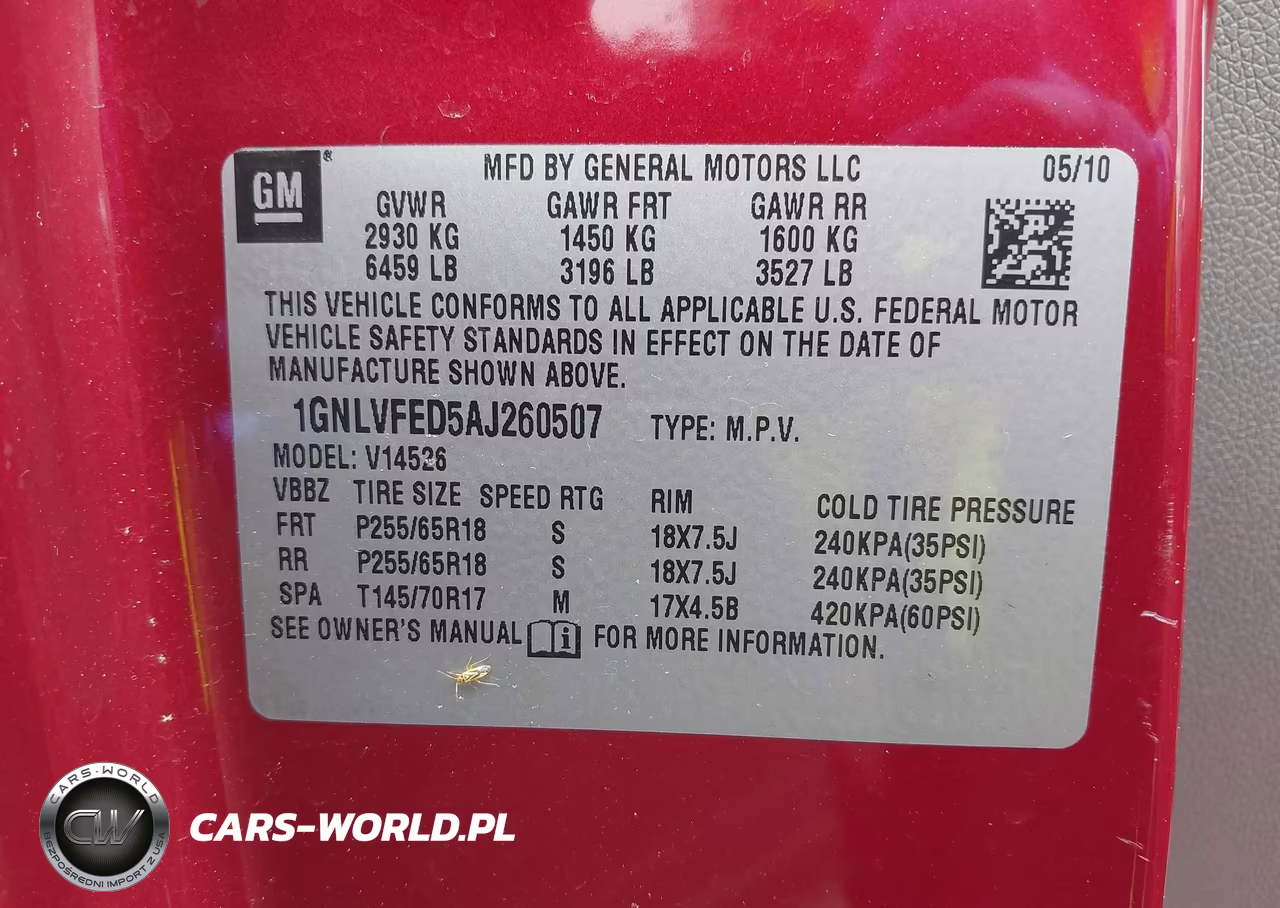 2010 Chevrolet Traverse Lt VIN:1GNLVFED5AJ260507 - 9