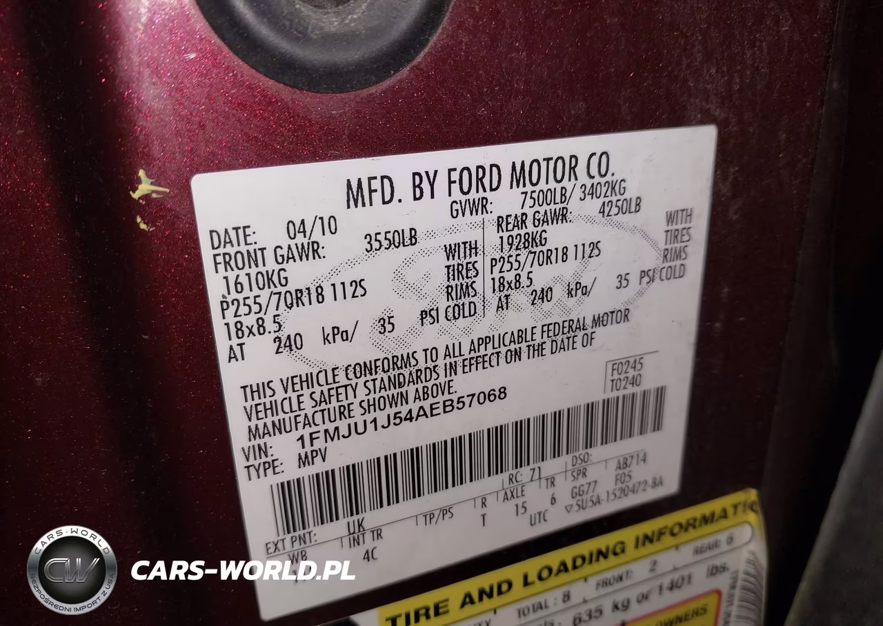 2010 Ford Expedition Eddie Bauer-King Ranch VIN:1FMJU1J54AEB57068 - 9