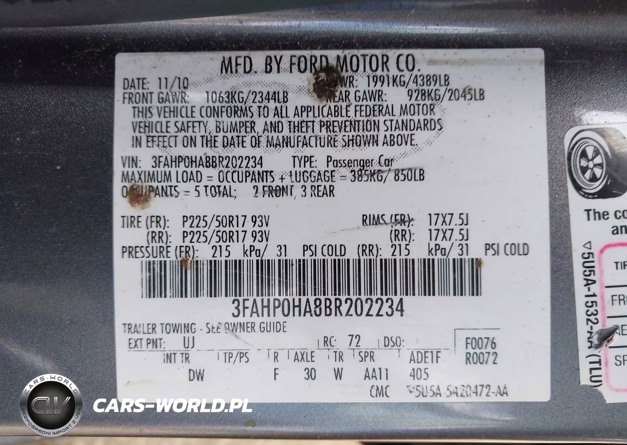 2011 Ford Fusion Se VIN:3FAHP0HA8BR202234 - 9