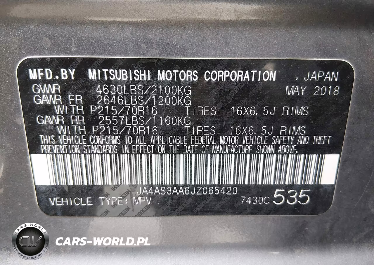 2018 Mitsubishi Eclipse Cross Es VIN:JA4AS3AA6JZ065420 - 9