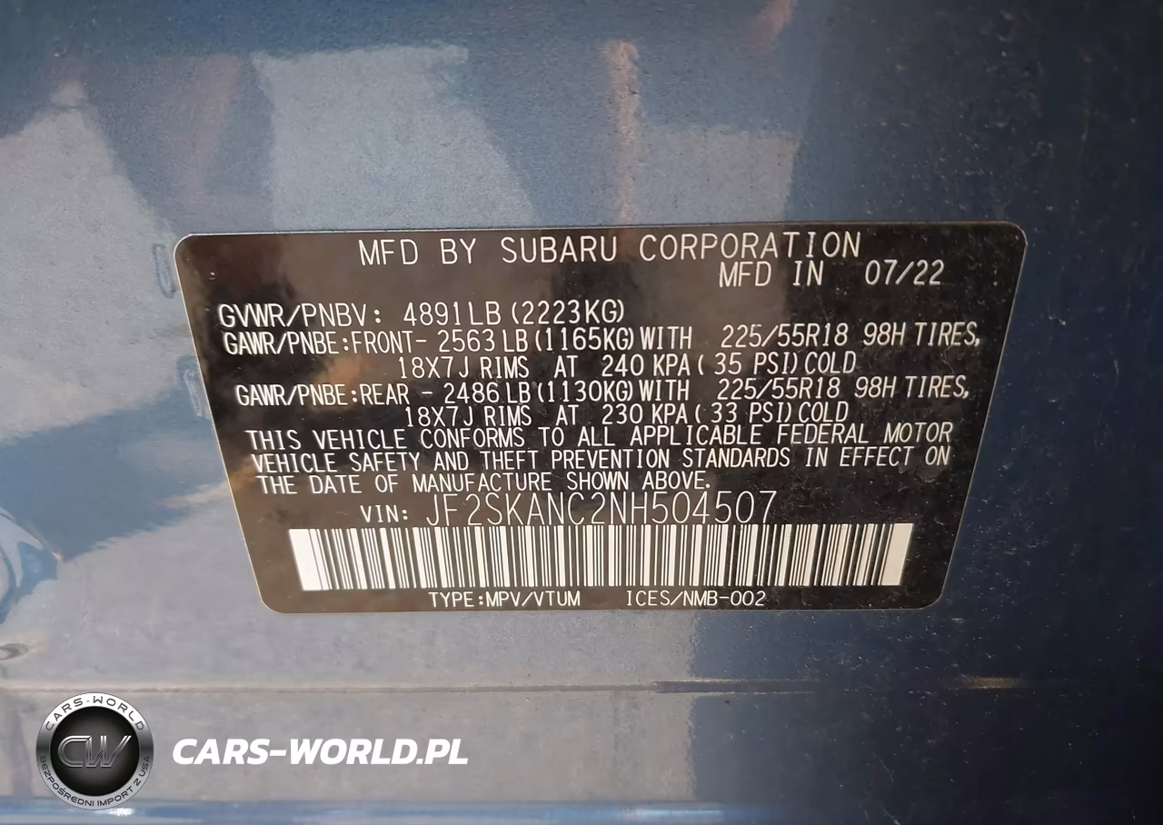 2022 Subaru Forester Limited VIN:JF2SKANC2NH504507 - 9