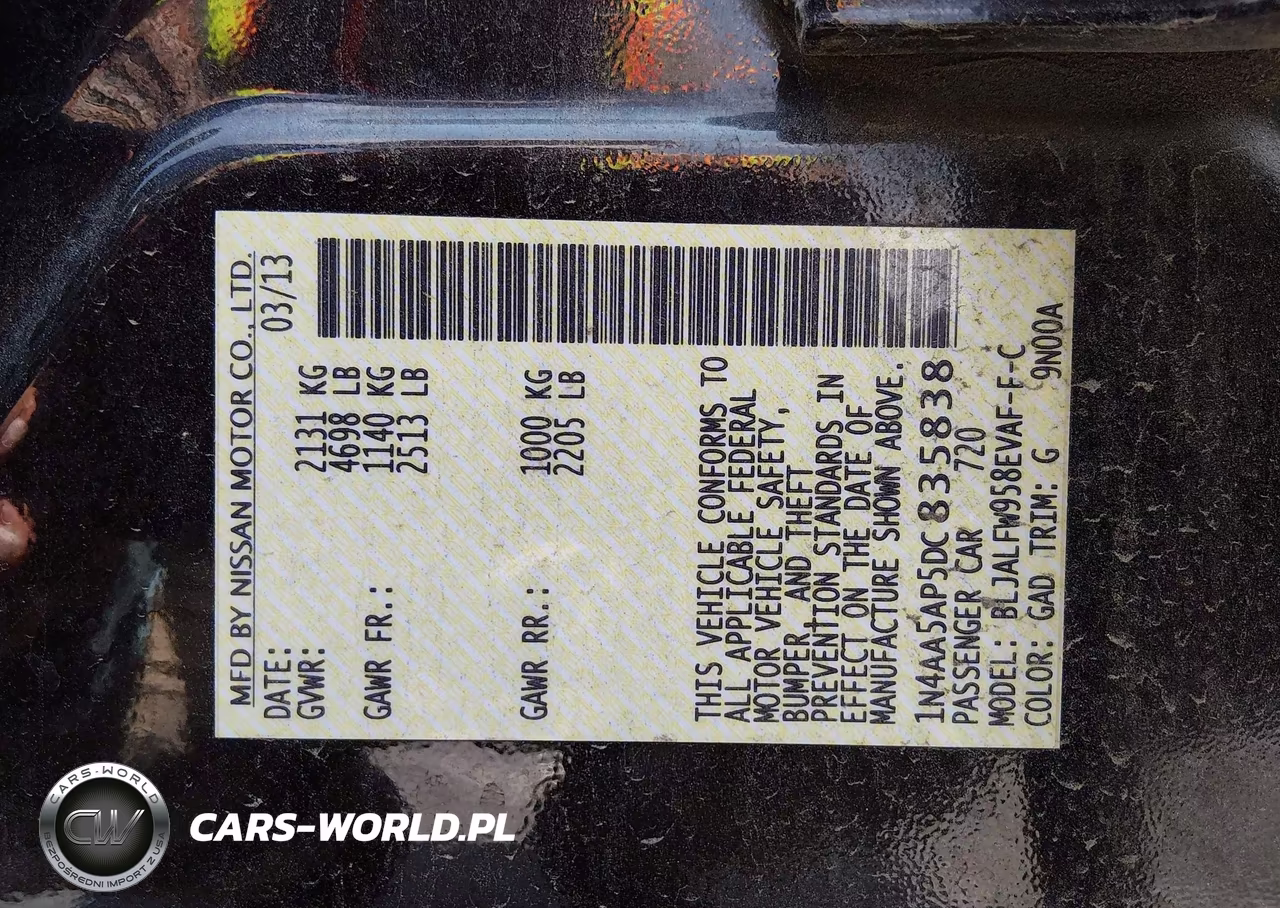 2013 Nissan Maxima 3.5 Sv VIN:1N4AA5AP5DC835838 - 9