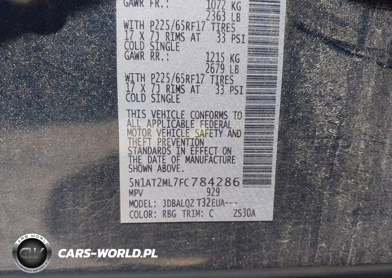 2015 Nissan Rogue Sv VIN:5N1AT2ML7FC784286 - 9