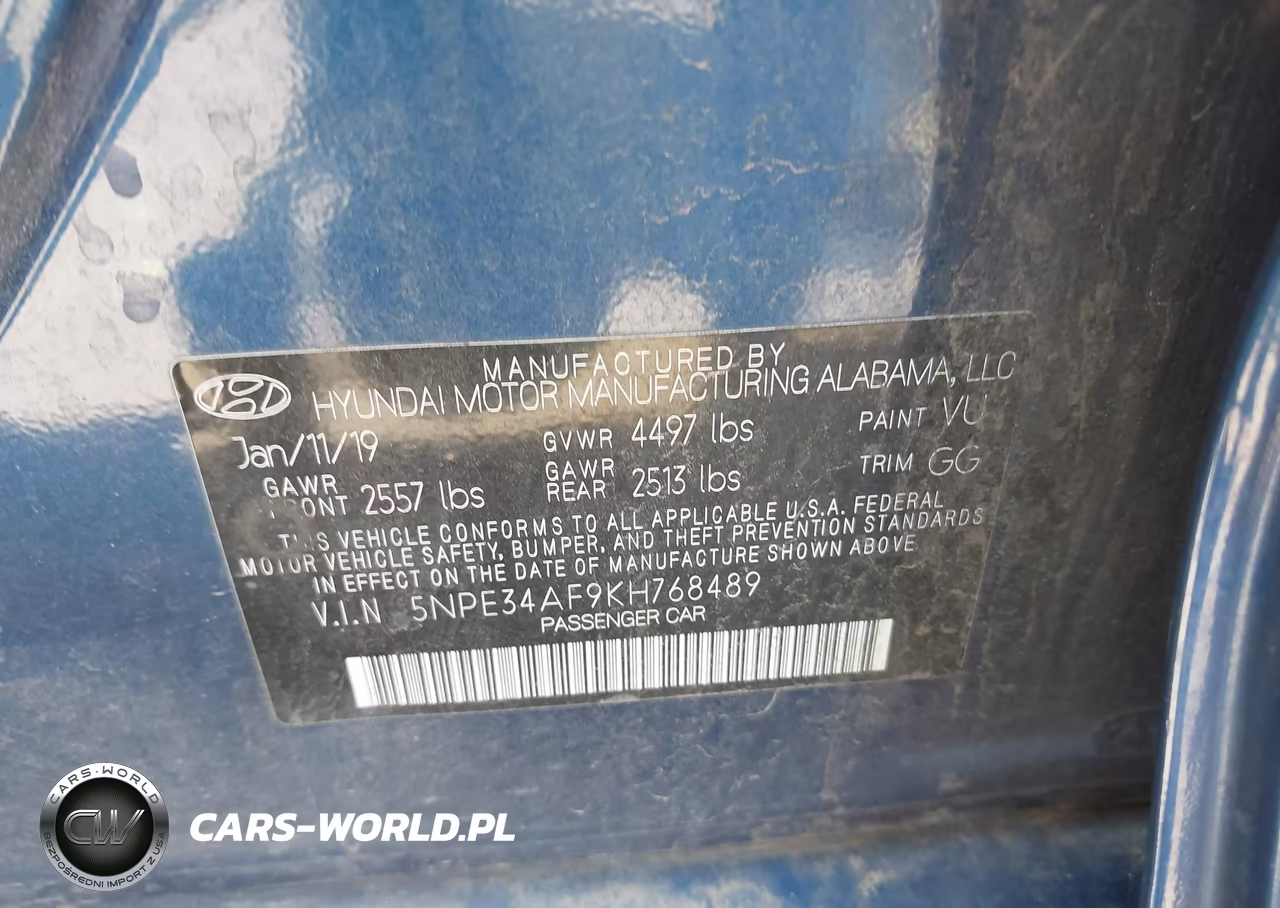 2019 Hyundai Sonata Sel VIN:5NPE34AF9KH768489 - 9