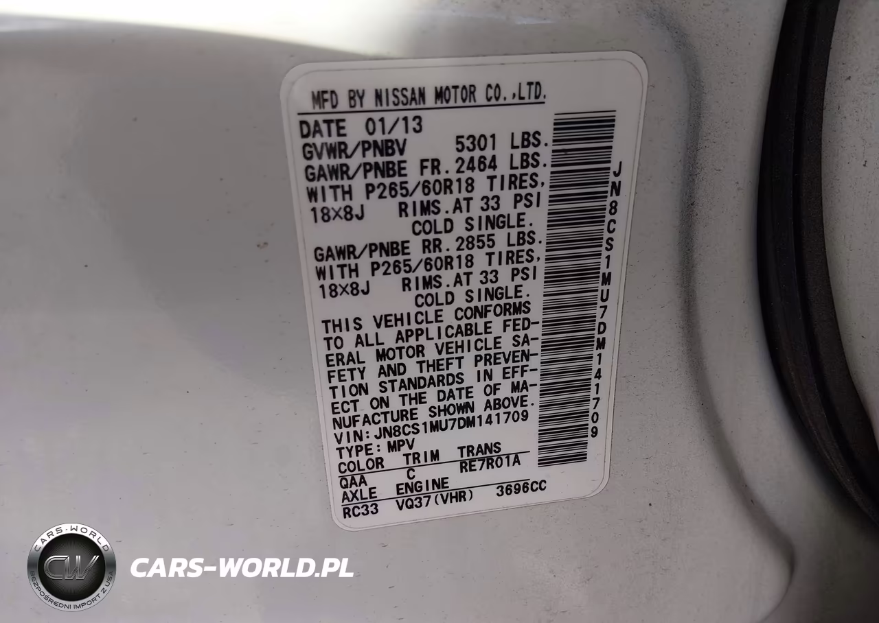 2013 Infiniti Fx37 VIN:JN8CS1MU7DM141709 - 9